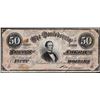 Image 1 : 1864 $50 Confederate States of America Note Repaired Split