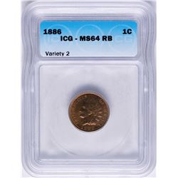 1886 Indian Head Cent Coin ICG MS64RB