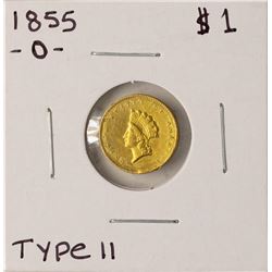 1855-O Type II $1 Indian Princess Head Gold Dollar Coin