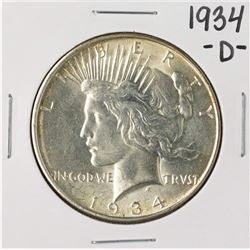 1934-D $1 Peace Silver Dollar Coin