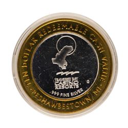 .999 Fine Silver Traverse Bay Casino Michigan $10 Limited Edition Gaming Token