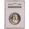 Image 1 : 1953 Franklin Half Dollar Coin ANACS MS64 Nice Toning