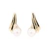 Image 1 : 14KT Yellow Gold 0.02 ctw Diamond and Pearl Earrings