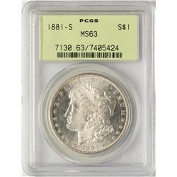 1881-S $1 Morgan Silver Dollar Coin PCGS MS63