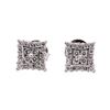 Image 1 : 14KT White Gold 0.50 ctw Diamond Square Stud Earrings