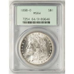 1898-O $1 Morgan Silver Dollar Coin PCGS MS64 Old Green Holder