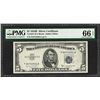 Image 1 : 1953B $5 Silver Certificate Note Fr.1657 PMG Gem Uncirculated 66EPQ