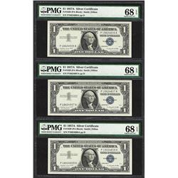 Lot of (3) Consecutive 1957A $1 Silver Certificate Notes PMG Superb Gem Unc. 68E