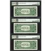Image 2 : Lot of (3) Consecutive 1957A $1 Silver Certificate Notes PMG Superb Gem Unc. 68E