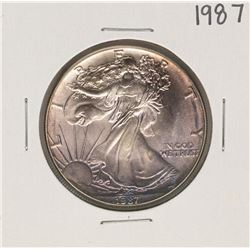 1987 $1 American Silver Eagle Coin Amazing Toning