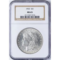 1903 $1 Morgan Silver Dollar Coin NGC MS65