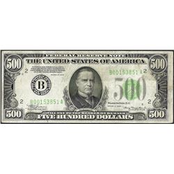 1934 $500 Federal Reserve Note New York