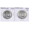 Image 1 : Lot of 1950 & 1950-D Franklin Half Dollar Coins