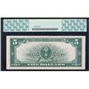 Image 2 : 1923 $5 Porthole Silver Certificate Note Fr.282 PCGS Gem New 66PPQ