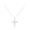Image 2 : 14-18KT White Gold 0.65 ctw Diamond Cross Pendant & Chain