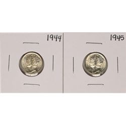 Lot of 1944-1945 Mercury Dime Coins
