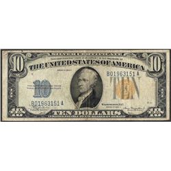 1934A $10 North Africa WWII Emergency Issue Silver Certificate Note