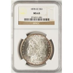 1878-CC $1 Morgan Silver Dollar Coin NGC MS63