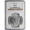 Image 1 : 1887 $1 Morgan Silver Dollar Coin NGC MS64