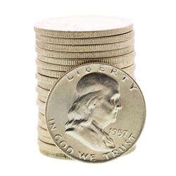 Roll of (20) Brilliant Uncirculated 1957-D Franklin Half Dollar Coins