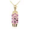 Image 2 : 14KT Yellow Gold 0.80 ctw Pink Sapphire Pendant with Chain