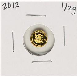 2012 Lao Peoples Democratic Republic 1/2 Gram Dragon Gold Coin