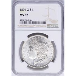 1891-O $1 Morgan Silver Dollar Coin NGC MS62