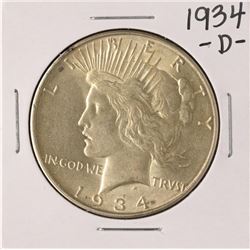 1934-D $1 Peace Silver Dollar Coin