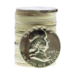 Roll of (20) 1959 Proof Franklin Half Dollar Coins
