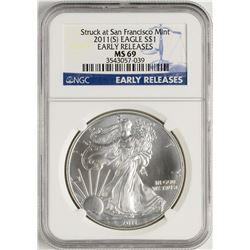 2011-(S) $1 American Silver Eagle Coin NGC MS69 Early Releases