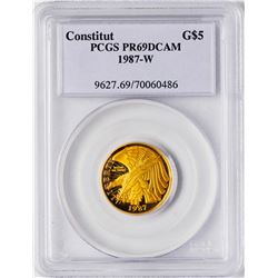 1987-W $5 Proof Constitution Commemorative Gold Coin PCGS PR69DCAM