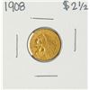 Image 1 : 1908 $2 1/2 Indian Head Quarter Eagle Gold Coin
