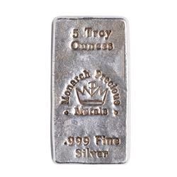 Monarch Precious 5 Troy oz Silver Poured Bar