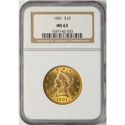 1901 $10 Liberty Head Eagle Gold Coin NGC MS63