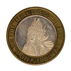 .999 Silver Chief Washakie $10 Casino Limited Native American Series Gaming Toke