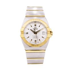 Omega Mens Constellation Stainless Steel and 18KT Yellow Gold Wristwatch