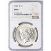 Image 1 : 1927-D $1 Peace Silver Dollar Coin NGC MS61