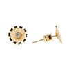 Image 2 : 14KT Yellow Gold 0.04 ctw Diamond Flower Stud Earrings