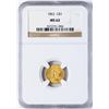 Image 1 : 1862 Type 3 $1 Indian Princess Head Gold Dollar Coin NGC MS62