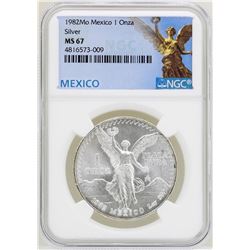 1982Mo Mexico Libertad Onza Silver Coins NGC MS67