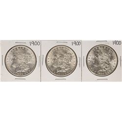 Lot of (3) 1900 $1 Morgan Silver Dollar Coins