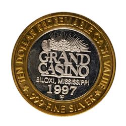 .999 Fine Silver Grand Casino Biloxi, Mississippi $10 Limited Edition Gaming Tok