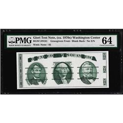 Giori Washington Face Test Note PMG Choice Uncirculated 64