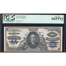 NONE FINER 1891 $20 Manning Silver Certificate Note Fr.321 PCGS Gem New 66PPQ