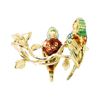 Image 1 : 18KT Yellow Gold Enameled Parrot Pin