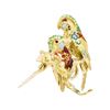 Image 2 : 18KT Yellow Gold Enameled Parrot Pin