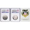 Image 1 : Opening Day 2014-D & 2014-S Baseball Hall of Fame Half Dollar Coins NGC MS70/PF7
