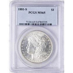 1881-S $1 Morgan Silver Dollar Coin PCGS MS65