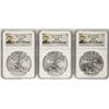 Image 1 : Lot of (3) 2014 $1 American Silver Eagle Coins NGC MS69 First Releases