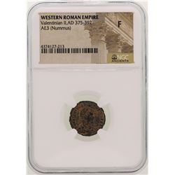 Valentinian ll 375-392 AD Ancient Western Roman Empire  Coin NGC F